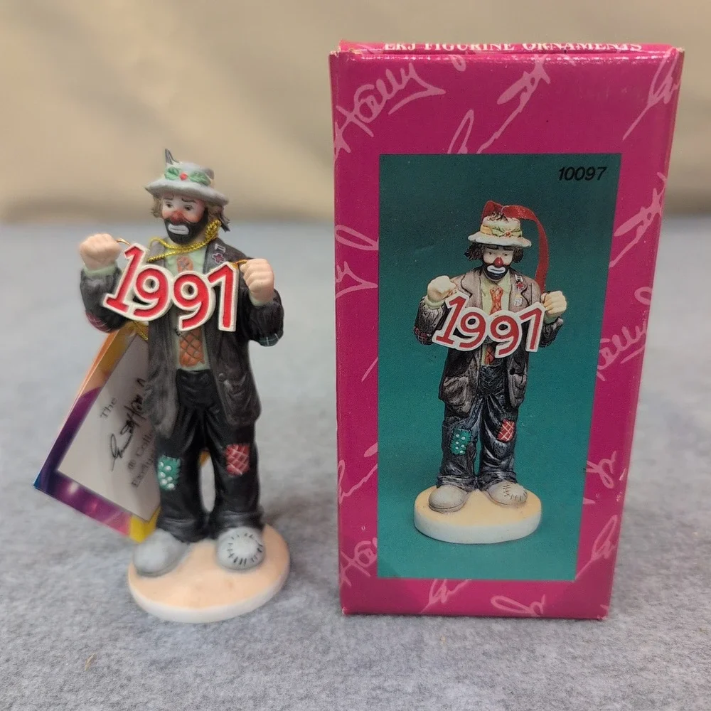 Emmett Kelly Jr 1991 Clown Figurine Ornament Exclusive from Flambro 10097 w/ Box - Picture 1 of 5